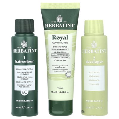 Herbatint, Permanent Haircolor Gel, 6C Dark Ash Blonde, 4.56 fl oz (135 ml) Herbatint, Permanent Haircolor Gel, 6C Dark Ash Blonde, 4.56 fl oz (135 ml)