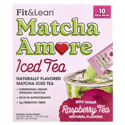 Fit & Lean, Matcha Amore Eistee, Himbeertee, 10 Packungen, 0,16 oz (4,5 g)