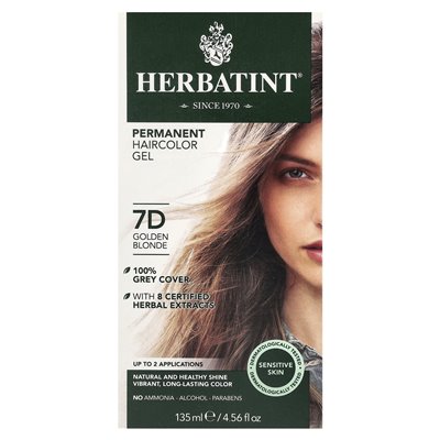 Herbatint, stały żel fryzurowy, 7d Złota Blondynka, 4,56 fl oz (135 ml)