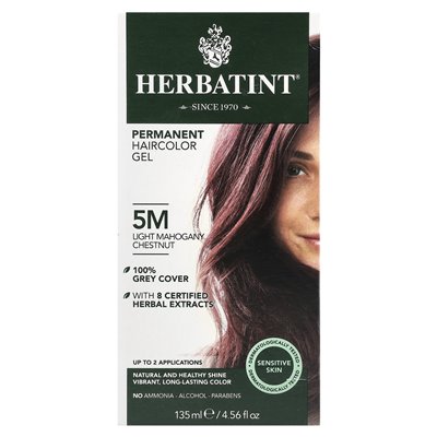 Herbatint, stały żel fryzurowy, 5 m lekki kasztan mahoniowy, 5,75 fl oz (170 ml) Herbatint, stały żel fryzurowy, 5 m lekki kasztan mahoniowy, 5,75 fl oz (170 ml)