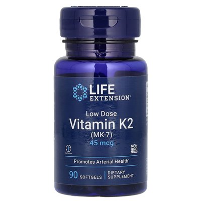 Life Extension, Low Dose Vitamin K2 (MK-7), 45 mcg, 90 soft