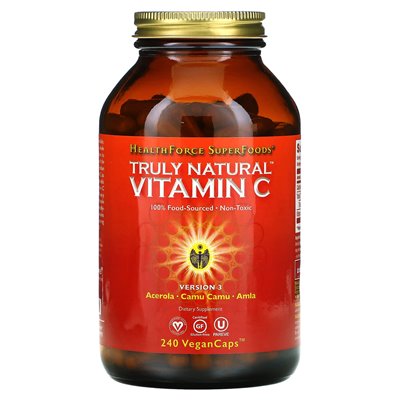 Healthforce Superfoods, prawdziwie naturalna witamina C, wersja 3, 240 wegańskich czapek Healthforce Superfoods, prawdziwie naturalna witamina C, wersja 3, 240 wegańskich czapek