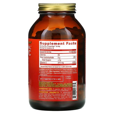 Healthforce Superfoods, prawdziwie naturalna witamina C, wersja 3, 240 wegańskich czapek Healthforce Superfoods, prawdziwie naturalna witamina C, wersja 3, 240 wegańskich czapek
