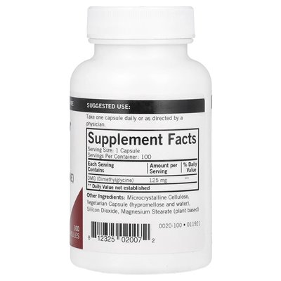 Kirkman Labs, DMG (dimetyloglicyna), 125 mg, 100 kapsułek