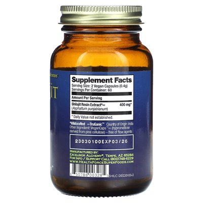 Healthforce Superfoods, Shilajit, 120 wegańskich czapek Healthforce Superfoods, Shilajit, 120 wegańskich czapek