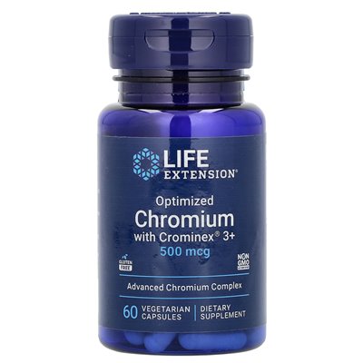 Life Extension, Optimiertes Chrom mit Crominex 3+, 500 mcg, 60 vegetarische Kapseln