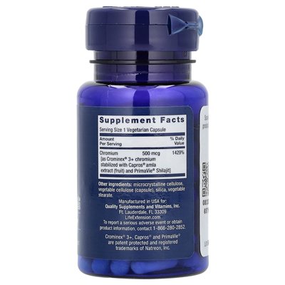 Life Extension, Optimiertes Chrom mit Crominex 3+, 500 mcg, 60 vegetarische Kapseln