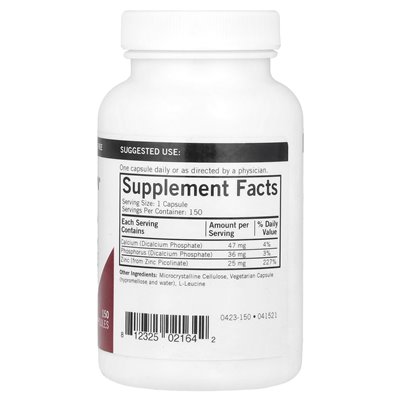 Kirkman Labs, cynk pikolinian, 25 mg, 150 kapsułek
