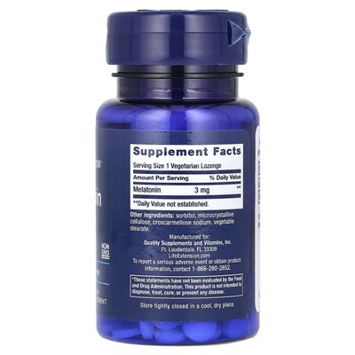 Life Extension, Melatonin, 3 mg, 60 vegetarisch