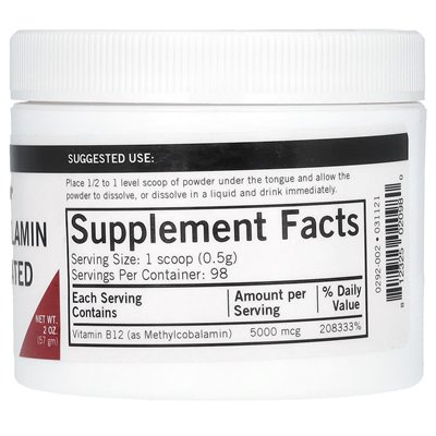 Kirkman Labs, proszek skoncentrowany metylokokobalaminą, naturalny tropikalny cios, 2 uncje (57 g)