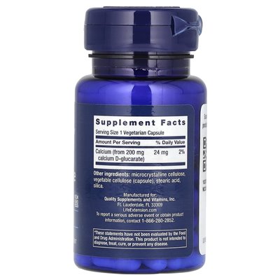Rozszerzenie życia, d-glukaryn wapnia, 200 mg, 60 kapsułek wegetariańskich Rozszerzenie życia, d-glukaryn wapnia, 200 mg, 60 kapsułek wegetariańskich