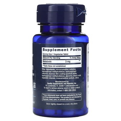 Life Extension, Melatonin, 6 Stunden zeitgesteuerte Freisetzung, 3 mg, 60 vegetarische Tabletten