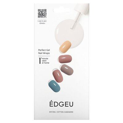 Edgeu, Perfect Gel Nails, Ent 204 Cotton Cashmere, 19-piece set