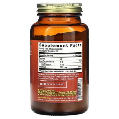 Healthforce Superfoods, prawdziwie naturalna witamina C, 6,35 uncji (180 g)