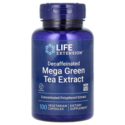 Life Extension, Mega Green Tea Extract, Decaffeinated, 100 Vegetarian Capsules