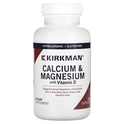 Kirkman Labs, Calcium & Magnesium with Vitamin D, 120 Capsules