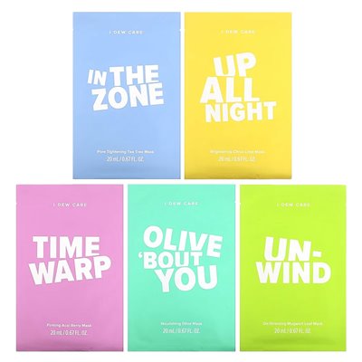 Care I Care, Let's Make This Sheet, 5 Day Cosmetics Sheet Mask Kit, 5 Mask Sheets, 0.67 fl oz (20 ml)