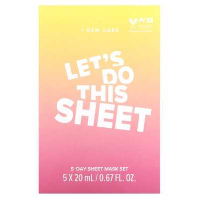 Care I Care, Let's Make This Sheet, 5 Day Cosmetics Sheet Mask Kit, 5 Mask Sheets, 0.67 fl oz (20 ml)