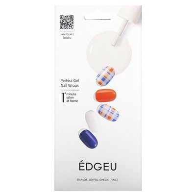 Edgeu, Perfect Gel Paznokcie, Ena 428 Radosful Check, 19 -częściowy zestaw