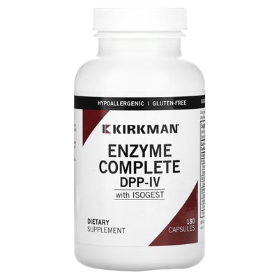 Kirkman Labs, Enzyme Complete DPP-IV z ISOGEST, 180 kapsułek