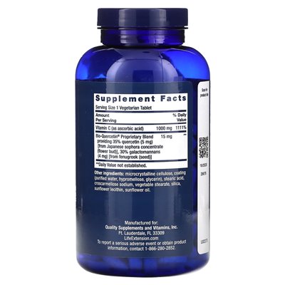 Life Extension, Vitamin C und Bio-Quercetin, 250 vegetarische Tabletten