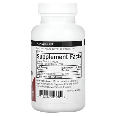 Kirkman Labs, DMG, 125 mg, 250 kapsułek