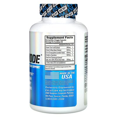 Evlution Nutrition, Leandymode, Wsparcie do utraty wagi stymulantowej, 150 kapsułek wegetariańskich