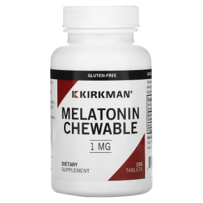 Kirkman Labs, tabletki do żucia melatoniny, 1 mg, 100 tabletek