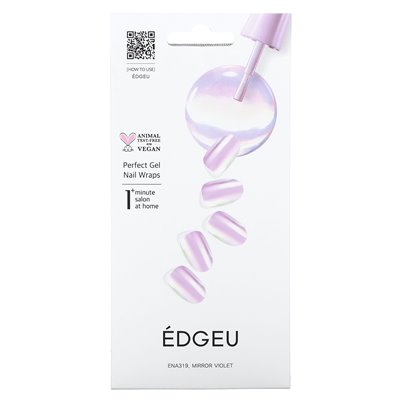 Edgeu, Perfect Gel Nails, Ena 319 Mirror Violet, 19-teiliges Set