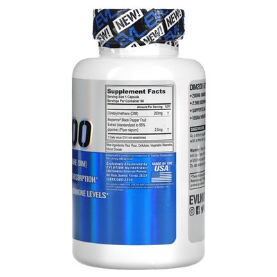 Evlution Nutrition, DIM 200, 200 mg, 60 vegetarian capsules