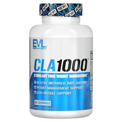 Evlution Nutrition, CLA1000, stymulantowe zarządzanie wagą, 90 miękkich