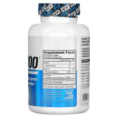 Evlution Nutrition, CLA1000, stymulantowe zarządzanie wagą, 90 miękkich