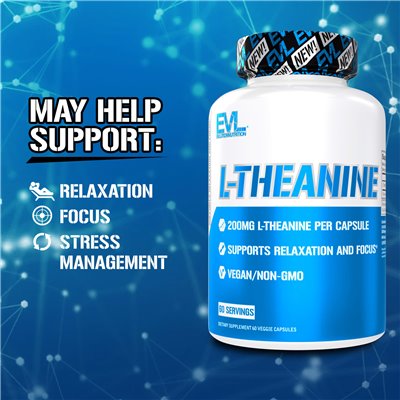 Evlution Nutrition, L-Theanin, 200 mg, 60 vegetarische Kapseln