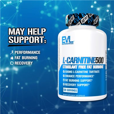 Evlution Nutrition, L-carnitine500®, 500 mg, 120 capsules