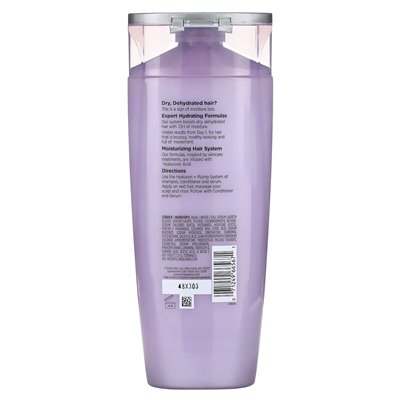 L'Oréal, Elvive, Kwas Hialuronowy + Efekt Ujędrnienia, Szampon Nawilżający na 72 Godziny, Włosy Suchy, Odwodnione, 12,6 uncji (3 L'Oréal, Elvive, Kwas Hialuronowy + Efekt Ujędrnienia, Szampon Nawilżający na 72 Godziny, Włosy Suchy, Odwodnione, 12,6 uncji (3