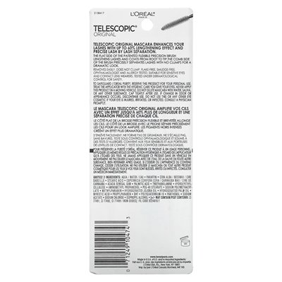 L'Oréal, teleskopowy oryginalny tusz do rzęs, 910 Blackest Black, 0,27 fl oz (8 ml)