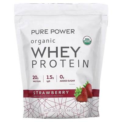 Dr Mercola, Pure Power, Organic Whey Białko, truskawka, 1 funt 4,6 uncji (585 g) Dr Mercola, Pure Power, Organic Whey Białko, truskawka, 1 funt 4,6 uncji (585 g)