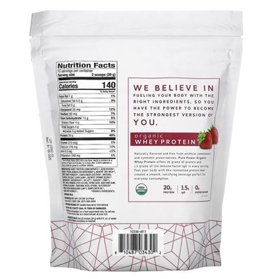 Dr Mercola, Pure Power, Organic Whey Białko, truskawka, 1 funt 4,6 uncji (585 g) Dr Mercola, Pure Power, Organic Whey Białko, truskawka, 1 funt 4,6 uncji (585 g)