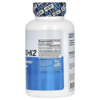 Evlution Nutrition, Vitamin D3+K2, 60 vegetarische Kapseln