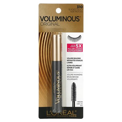 L'Oréal, voluminous, original mascara, 310 Blackest Black, 0.28 fl oz (8 ml)
