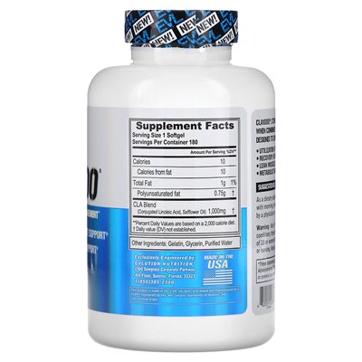 Evlution Nutrition, CLA1000, Stimulant Weight Management, 180 Soft