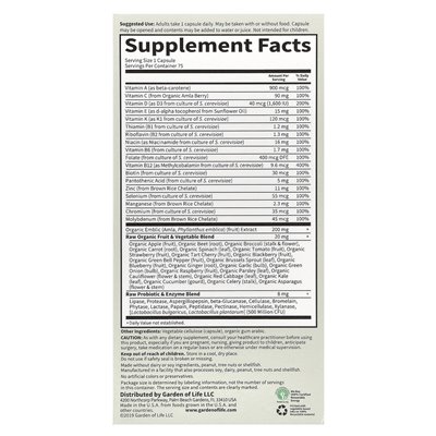 Garden of Life, Vitamin Code®, Raw One™, Once Daily Multivitamin for Men, 75 Vegetarian Capsules
