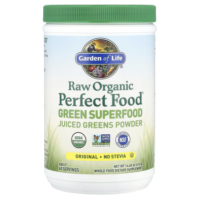 Garden of Life, Raw Organic Perfect Food®, zielone superfood, sokowe zielenie w proszku, oryginał, 14,6 uncji (414 g)