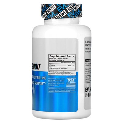 Evlution Nutrition, L-Citulline2000, 90 kapsułek wegetariańskich