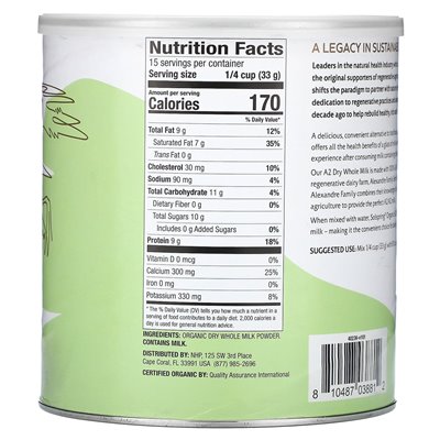 Dr Mercoli, Solspring, Organic A2 Dry WheL Milk, 17,4 uncji (495 g)