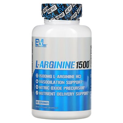 Evlution Nutrition, L-Arginin 1500, 1500 mg, 100 Kapseln (750 mg pro Kapsel)