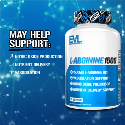 Evlution Nutrition, L-Arginin 1500, 1500 mg, 100 Kapseln (750 mg pro Kapsel)