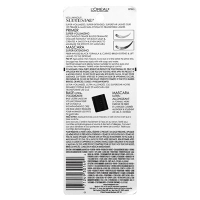 L'Oréal, obszerny, superstar tusz do rzęs, 621 Blackest Black, 0,41 fl oz (12,7 ml)
