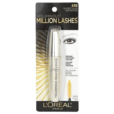 L'Oréal, obszerny, milion rzęs tusz do rzęs, 635 Blackest Black, 0,3 fl oz (9 ml) L'Oréal, obszerny, milion rzęs tusz do rzęs, 635 Blackest Black, 0,3 fl oz (9 ml)