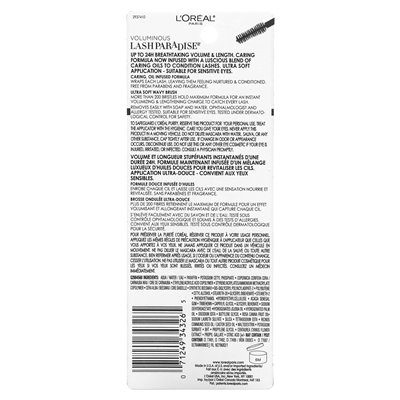 L'Oréal, voluminous, eyelash Mascara Lash Paradise, 200 Blackst Black, 0.28 fl oz (8.5 ml)